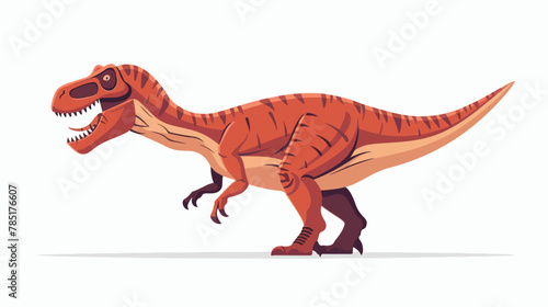 Flat design color illustration of the trex dinosaur vector