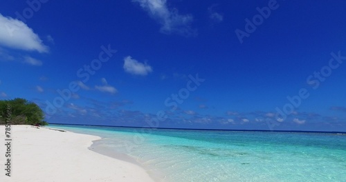 Beautiful view of sandy beach and turquoise ocean