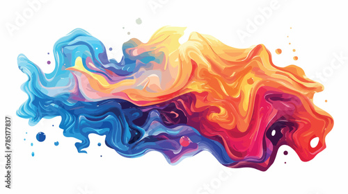 Exploring dimensions with liquid abstract Flat vector