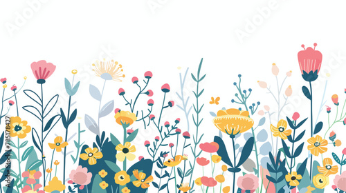 Floral background Flat vector isolated on white background