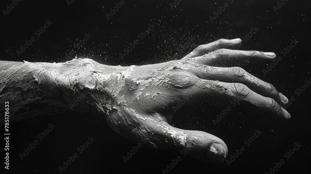 Fototapeta premium A gentle touch: a woman's hand reaches into water, perhaps caring for a baby