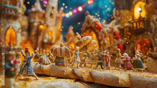 Enchanted Bread Kingdom: A Miniature World's Festive Celebration