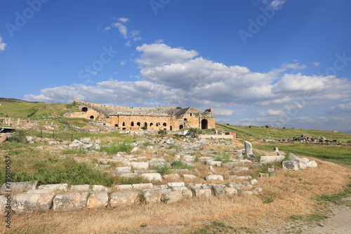 Hierapolis was originally a Phrygian cult centre of the Anatolian mother goddess of Cybele and later a Greek city. Its location was centred upon the remarkable and copious hot springs