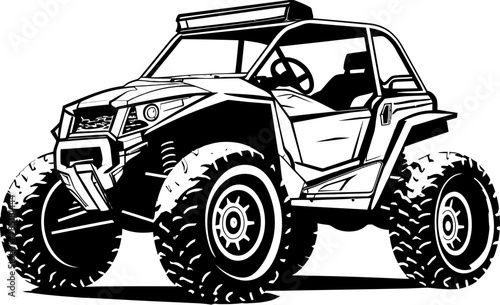 Trail Voyager Off Road Vehicle Icon Wilderness Navigator UTV Logo Emblem