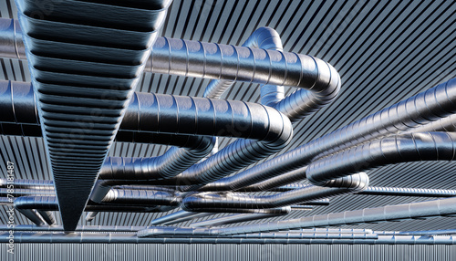 Konstfotografi Air handling unit under roof