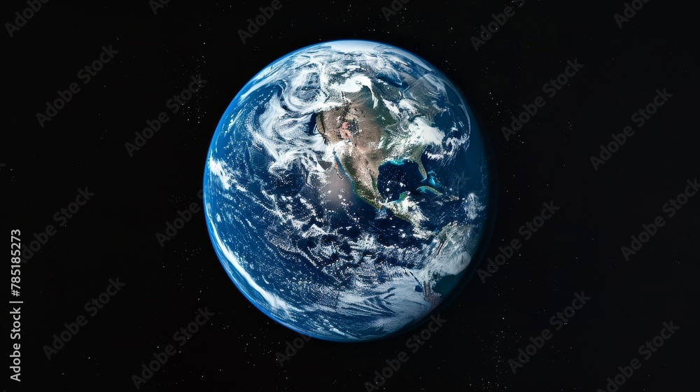 Naklejka premium Earth Globe: A photo of the Earth from space, showcasing its stunning blue oceans and white clouds