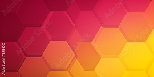 Magenta and yellow gradient background with a hexagon pattern in a vector illustration