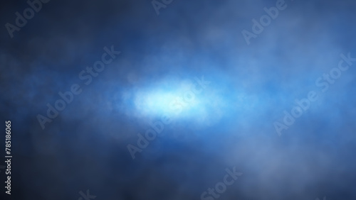 Abstract dark blue glowing foggy light illustration background.