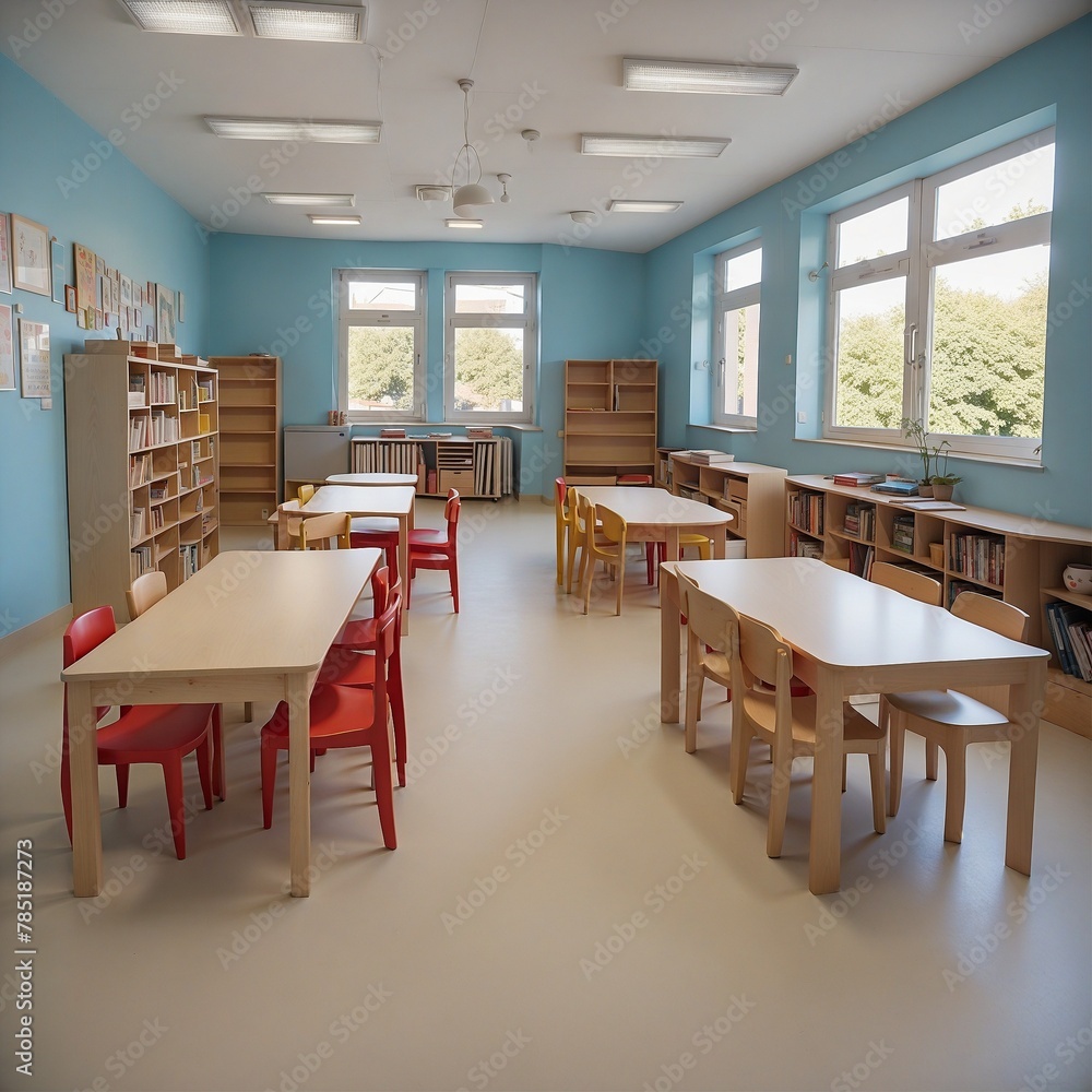Kindergarten Immobilie. Generative AI Technologie