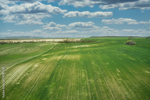 Birds-eye view of rural fields © milansz89