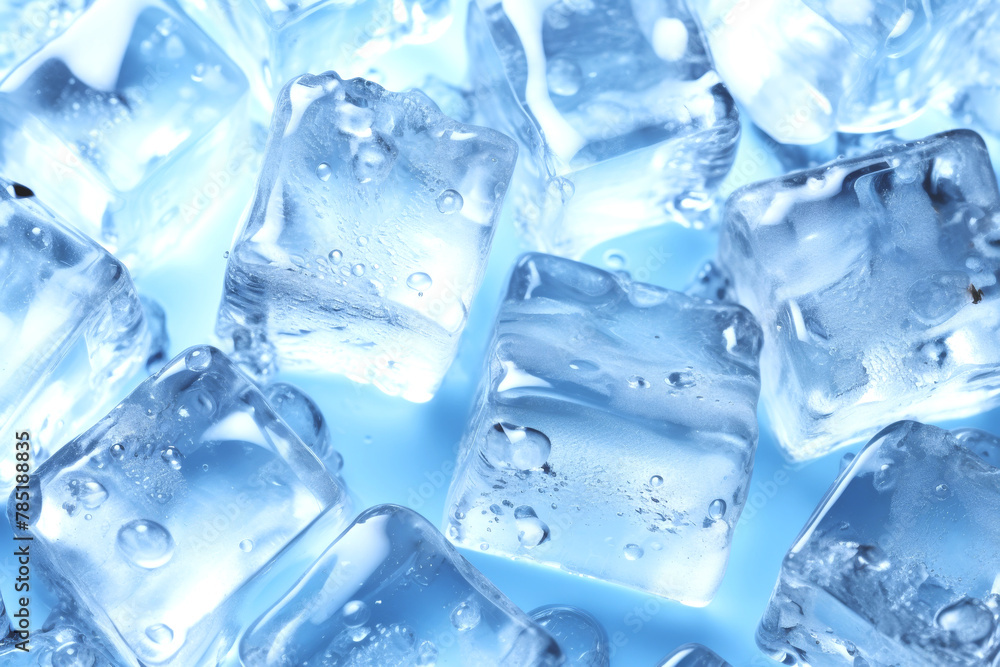 Ice Cubes With Water Droplets AI generated