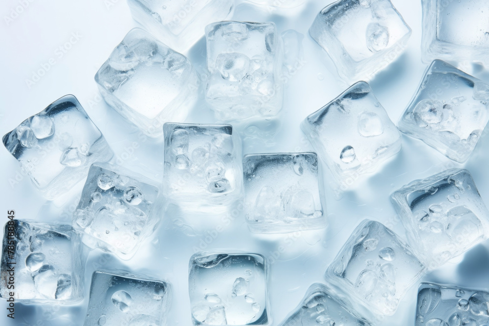 A Pile of Ice Cubes on a Table AI generated