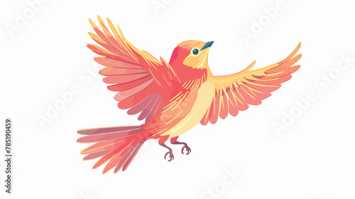 Hand drawn bird character illustration vector Flat vector