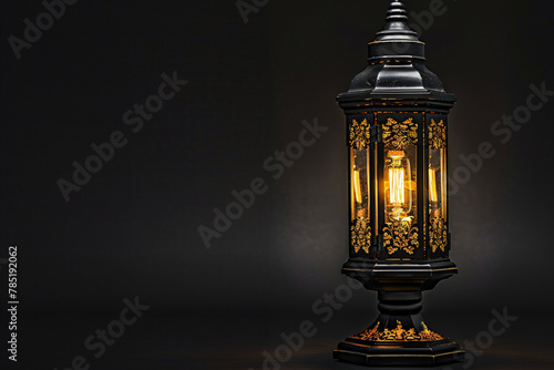 a vintage lantern mounted on a wall, with an antique design and glass enclosure The lantern, reminiscent of traditional street lamps, provides soft illumination and adds a retro touch  photo