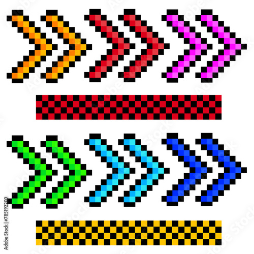 Arrow pixel art set on white