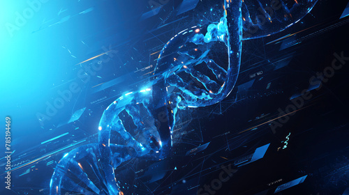 background digital visual screen of DNA futuristic for digital and print  © wildan