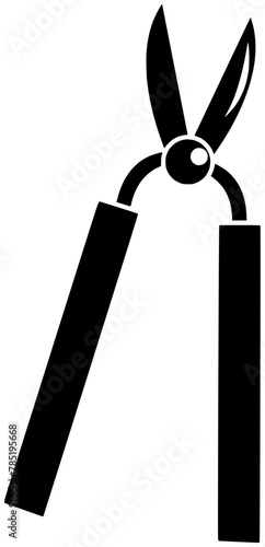 agriculture illustration gardening silhouette plant logo garden icon nature outline harvest pruner green farm tool summer black work farming shape hand leaf scissors for vector graphic background