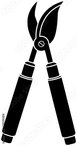 farm illustration gardening silhouette garden logo agriculture icon equipment outline work plant tool gardener secateurs farming black scissors nature shape green gloves spring for vector graphic