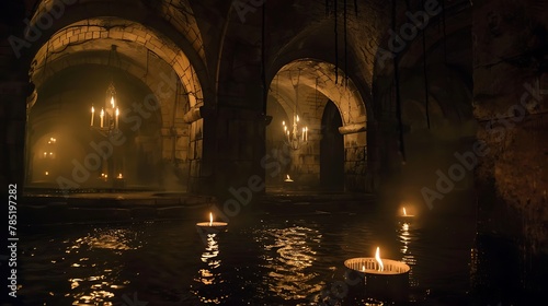 Torchlit Enigma Endless Medieval Catacombs Shrouded in Illumination