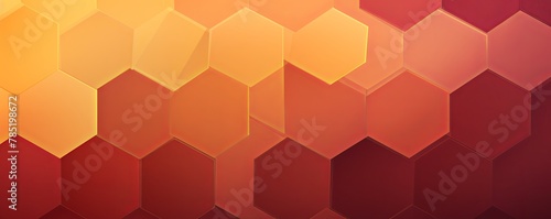 Maroon and yellow gradient background with a hexagon pattern in a vector illustration