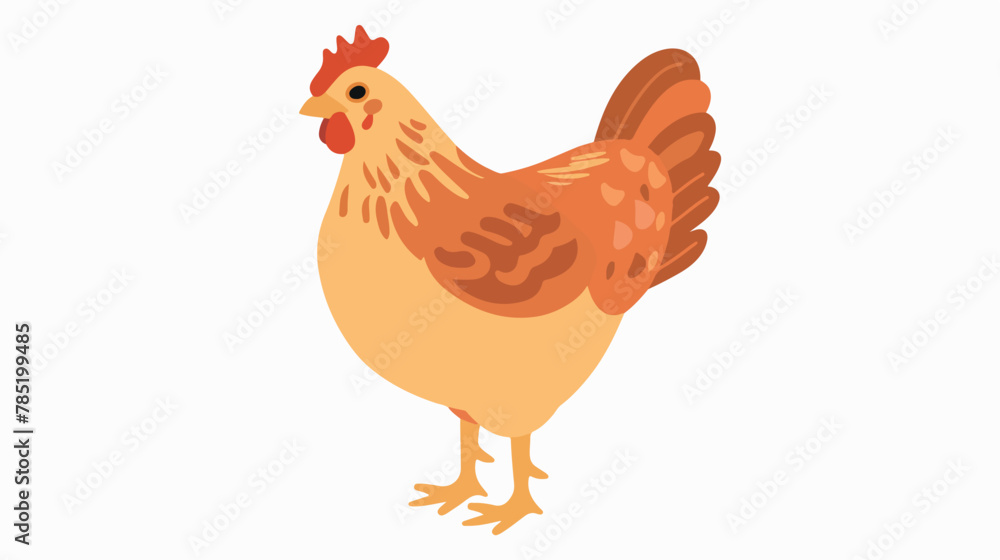 Hen vector glyph flat icon Flat vector isolated on white