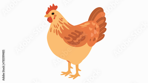 Hen vector glyph flat icon Flat vector isolated on white