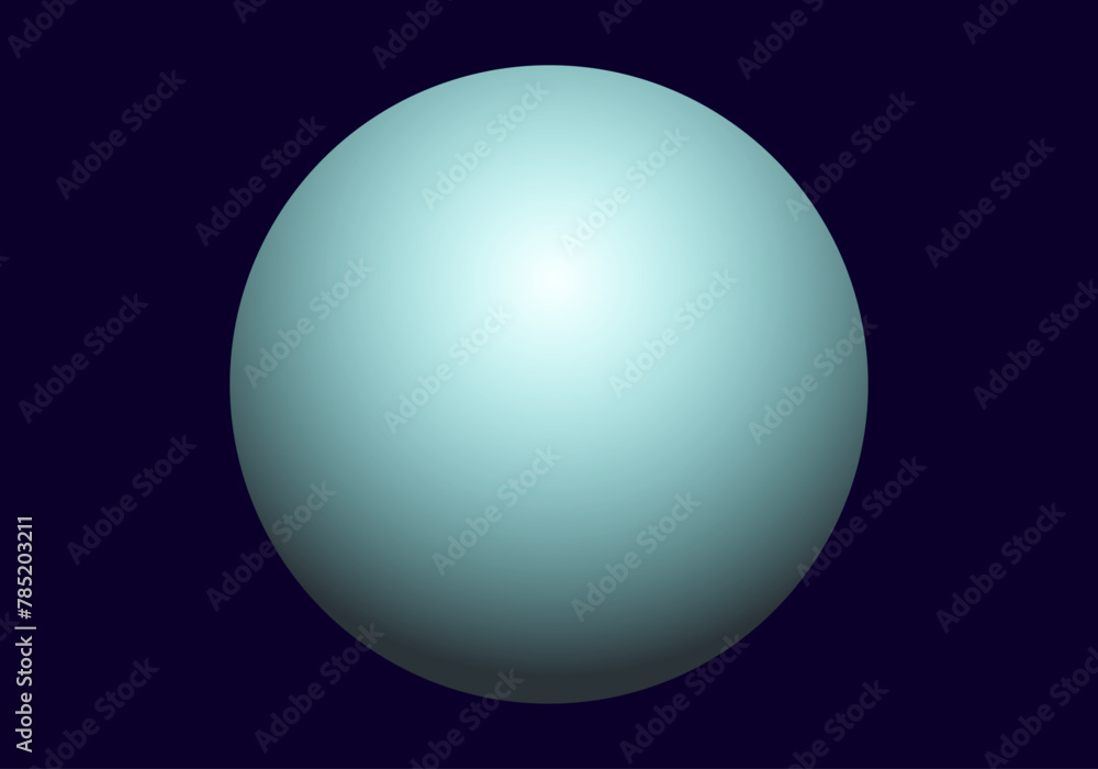 Esfera azulada brillante sobre fondo negro