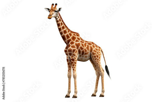 Majestic giraffe in pure white space. On PNG OR Transparent Background.