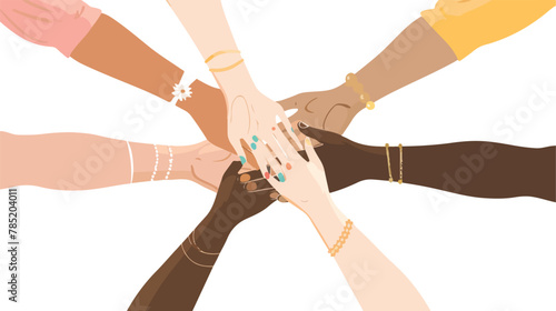 Illustration of female hands with different skin color © Jasmin