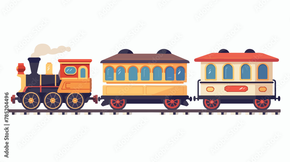 Illustration of Toy Train Flat vector isolated on white