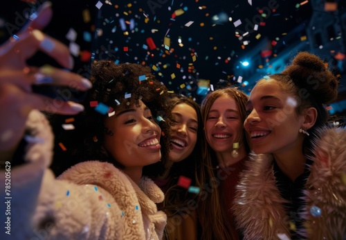 Three Women Taking a Selfie in the Snow