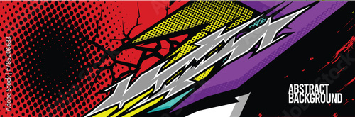Car wrap decal designs. Abstract racing and sport background for racing livery or daily use car vinyl sticker. Vector eps 10.