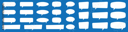 Set of speech bubbles. Speak bubble text  cartoon chatting box  message box. Blank empty white speech bubbles.