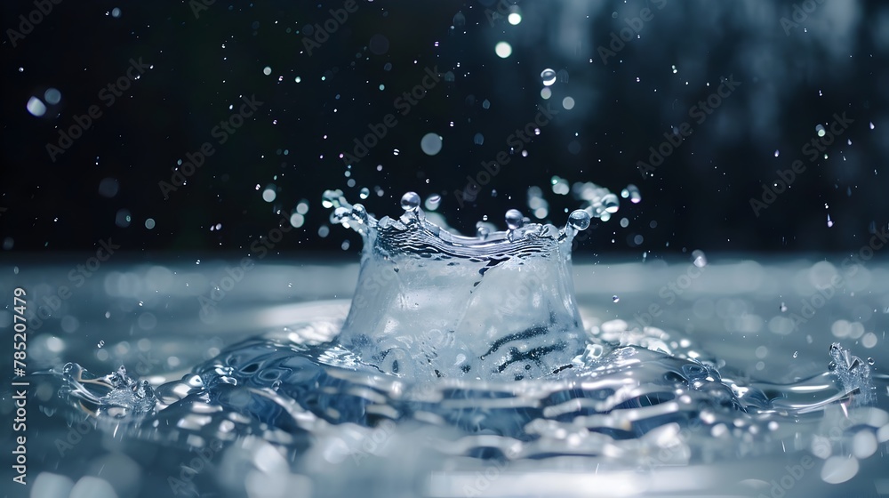 Captivating Slow Motion Capture of a Water Droplet Splash for Advertisements and Social Media Captivating Slow Motion Capture of a Water Droplet Splash for Advertisements and Social Media