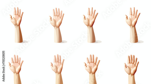 3D illustration set of hands applauding isolated on white
