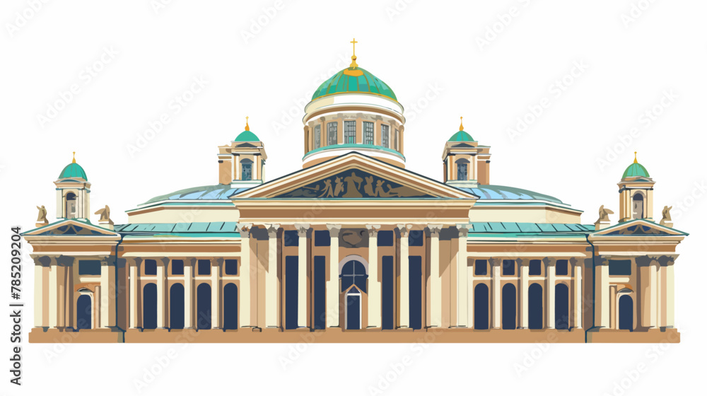 Kazan Cathedral in St. Petersburg- illustration Flat