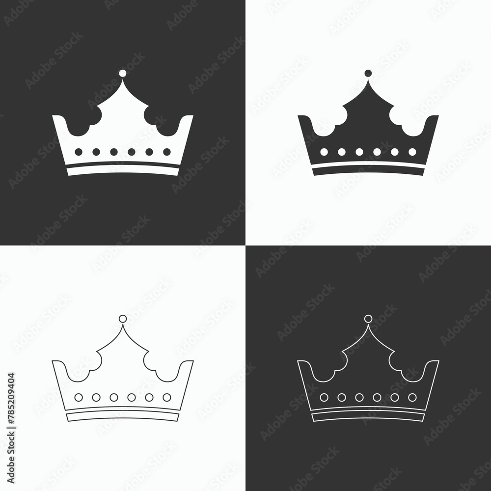 Hand drawn crown Icon silhouette Hand drawn crown Icon silhouette