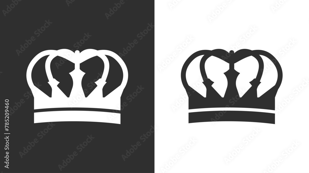 Fototapeta premium Hand drawn crown Icon silhouette