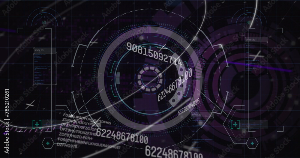 Image of numbers changing rapidly over digital signs Image of numbers changing rapidly over digital signs