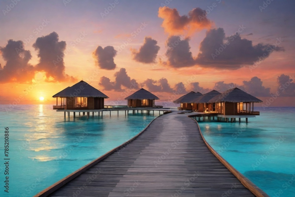 Beautiful Maldives sunset