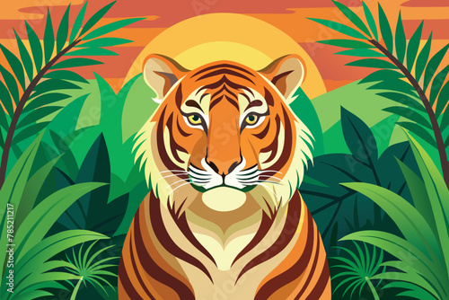 tiger in its natural forest environment