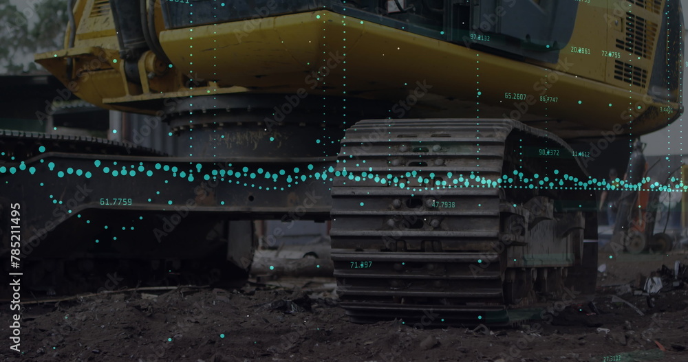 Obraz premium Image of data processing over rubbish dump