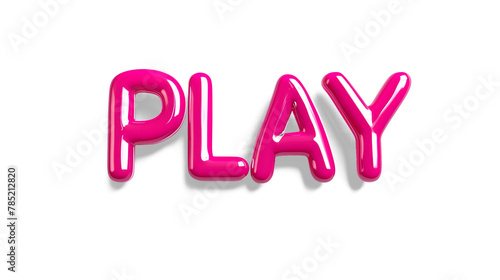 3D letter PLAY in playful pink on a transparent background