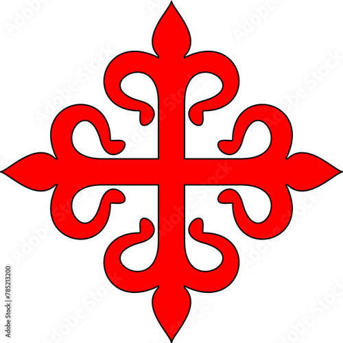 Spanish military orders. Calatrava's Cross. A military order similar to the Templars