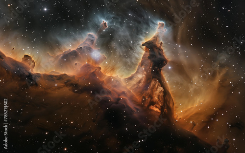 Vibrant space nebula glowing in deep cosmos - fantastic nebula, cosmic imagery.