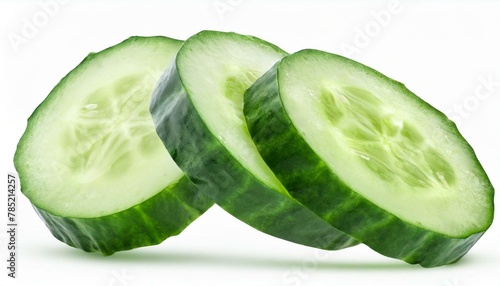 cucumber slices isolated on white background,cucumber, food, vegetable, green, isolated, slice, fresh, 