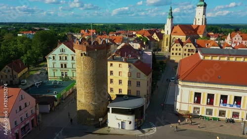 Blacksmith Tower Zlotoryja Baszta Kowalska Aerial View Poland photo