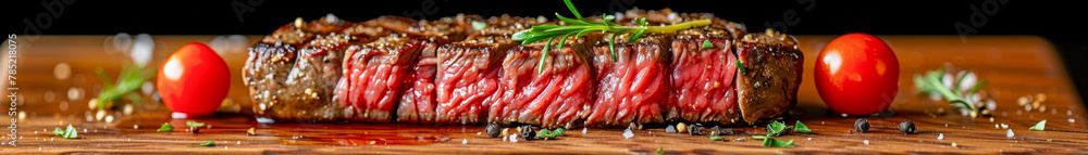 Gourmet Sliced Steak with Juicy Tomatoes and Fresh Herbs Gourmet Sliced Steak with Juicy Tomatoes and Fresh Herbs