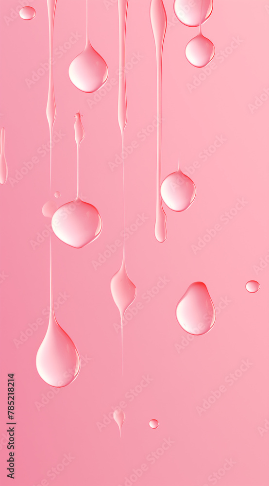 Fototapeta premium Water drops background in pink color.