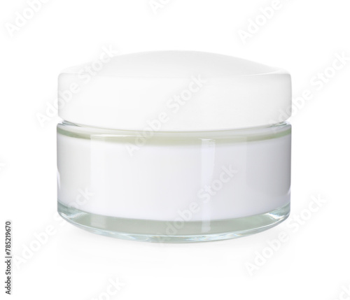 Jar of body care cream isolated on white